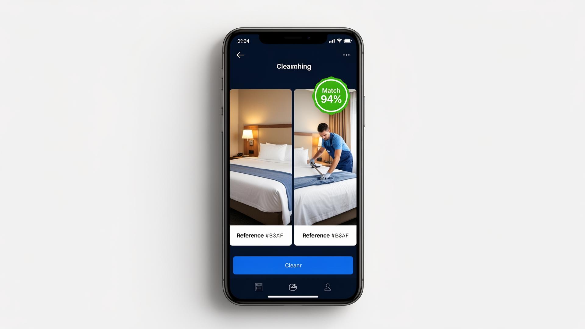 AI photo-pair cleaning verification